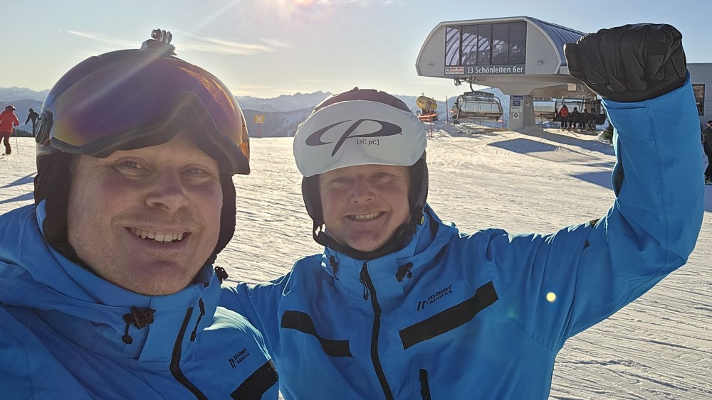 Ivo en Ivo met Maier Sport in Saalbach.